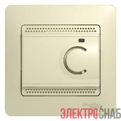 Термостат Glossa электронный для теплого пола с датчиком +5град.C +50град.C 10А в сборе беж. SchE GSL000238