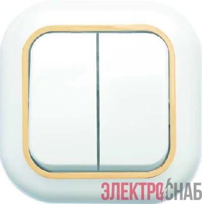 Выключатель 2-кл. СП Валентина 6А IP20 С56-034 бел./зол. Кунцево 7648
