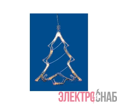 Фигура ULD-H1620-010/STA/3AAA WARM WHITE IP20 XMAS TREE Елочк 3AAA (не в/к) 18х19см подвес 10 LED провод прозр. Uniel UL-00007254