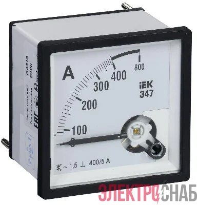 Амперметр Э47 96х96мм 400/5А кл. точн.1.5 IEK IPA20-6-0400-E