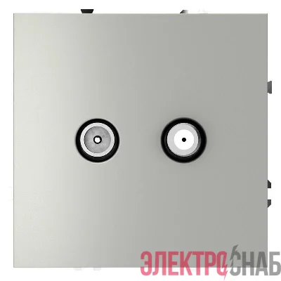 Розетка телевизионная оконечная TV + SAT 2-м СП S70 механизм сталь Voltum VLS060405