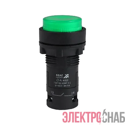 Кнопка с подсветкой OptiSignal Compact D22 С7-PL-M310 зел. 1НО 230В AC XB7NW33M1 КЭАЗ 362100