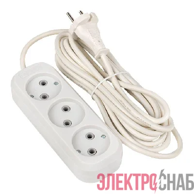 Удлинитель 3х5м без заземл. 10А IP20 Эксперт 2.2кВт ПВС 2х0.75 PROxima EKF UBA10-275-3-05