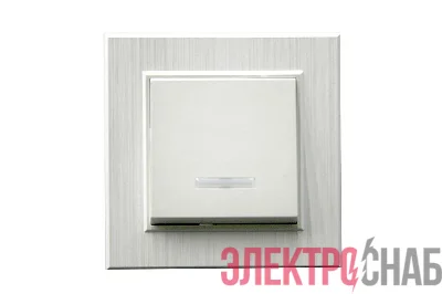 Выключатель 1-клав. с подсветкой Karea LINE STAR жемчуж. Makel 86100021