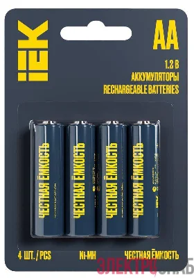 Аккумулятор GREEN Ni-MH AA 2700мАч (блист.4шт) IEK AAK-NIMH-06-2700-L04