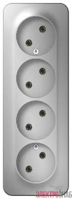 Розетка 4-м ОП Blanca 16А IP20 250В без заземл. без защ. шторок с изолир. пластиной алюм. SchE BLNRA000413