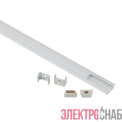 Комплект с врезным анодированным профилем 2206-1m 22х6мм. 1м САВ251 сереб. Эра Б0062794