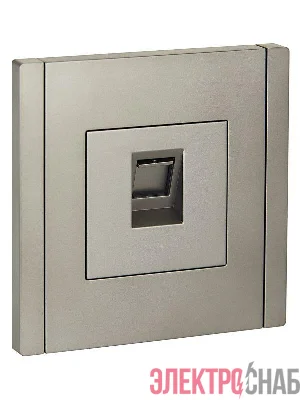Розетка компьютерная RJ45 кат.6 FORTE&PIANO FP531 сталь IEK FP-K10-2-K46