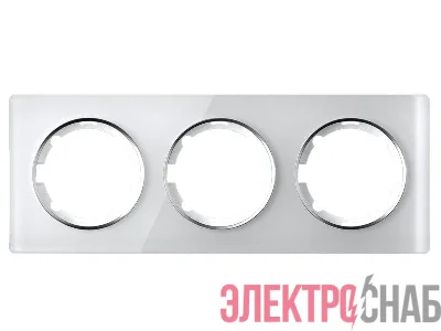 Рамка 3-м Garda горизонт. стеклянная бел. 2E52301300 OneKeyElectro 2234926