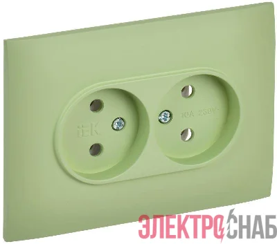 Розетка 2-м SKANDY 10А без заземл. без защ. шторок в сборе SK-R10G мятный IEK SK-R20-10-K06-F