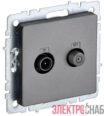 Розетка телевизионная TV/SAT 2-м Brite РТВ/РСп12-БрС механизм сталь IEK BR-AF20-O-K46