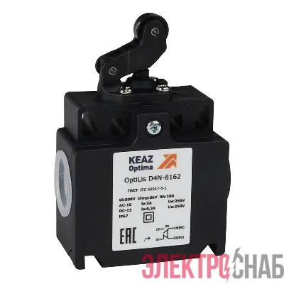 Выключатель концевой OptiLiS D4N-8162 рычаг роликовый горизонтальное перемещение EN 50047 XCKT2121P16 КЭАЗ 365316
