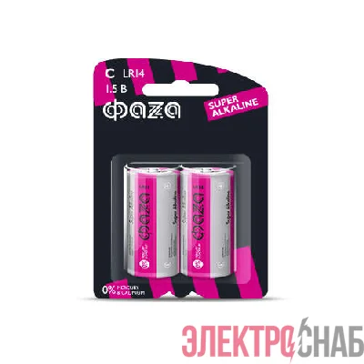 Элемент питания алкалиновый C/LR14 1.5В Super Alkaline BL-2 (уп.2шт) ФАZА 2858504