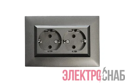 Розетка 2-я Karea RIZZ STAR с заземл. дым. металлик Makel 88050082