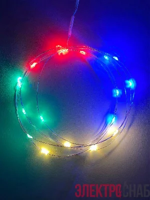 Гирлянда светодиодная "Нить" 2м 20LED АА IP20 мультиколор ЭРА Б0041983