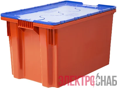 Ящик п/э 600х400х350 сплошной, Safe PRO цв. красный с синей крышкой 603-1 SP м 603-1 SP м