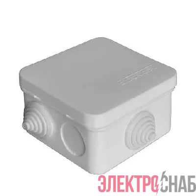 Коробка распределительная ОП 75х75х45мм IP54 6 выходов 3 гермоввода крышка защелкивающаяся сер. Epplast 220322