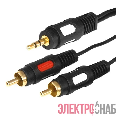 Шнур 3.5 Stereo Plug - 2RCA Plug 3М (GOLD) (уп.10шт) Rexant 17-4234