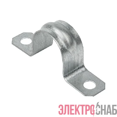 Скоба крепежная двухлапковая d21-22мм метал. (уп.100шт) EKF sm-2-21-22