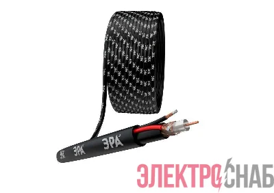 Кабель для аналогового видеонаблюдения KL-0.5-PE КВК-П-2+2х0.5кв.мм 200м черн. Simple Эра Б0052737
