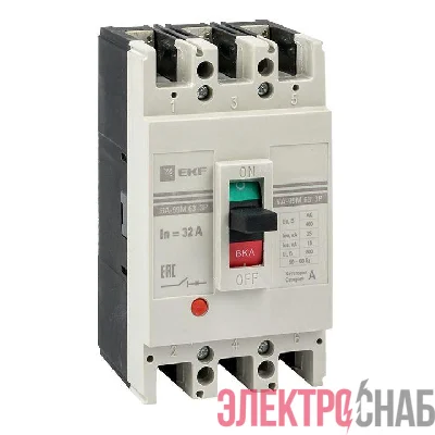 Выключатель автоматический 3п 63/32А 25кА ВА-99М PROxima EKF mccb99-63-32m
