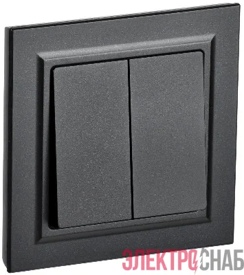 Выключатель 2-кл. СП BRITE ВСР10-2-0-БрЧ 10А в сборе черн. IEK BR-V20-0-10-K02-F