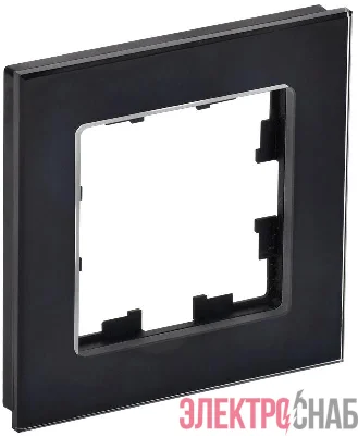 Рамка 1-м BRITE РУ-1-2-БрЧ стекло черн. IEK BR-M12-G-K02