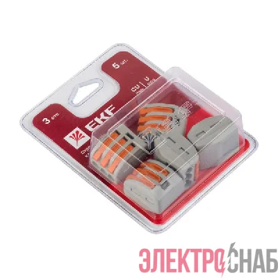 Клемма строительно-монтажная СМК 222-413 (блист.5шт) EKF plc-smk-413b
