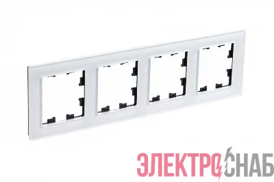 Рамка 4-м AtlasDesign Nature стекло бел. SchE ATN320104