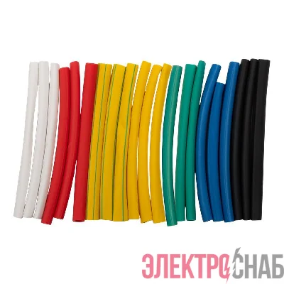 Трубка термоусадочная PTT 6/3-10-21 SET7 (ТУТнг 6/3) набор 7 цветов по 3шт 10см (уп.21шт) JazzWay 5075825