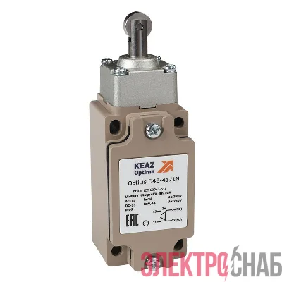 Выключатель концевой OptiLiS D4B-4171N толкатель роликовый метал. EN 50041 XCKJ167H29 КЭАЗ 365333