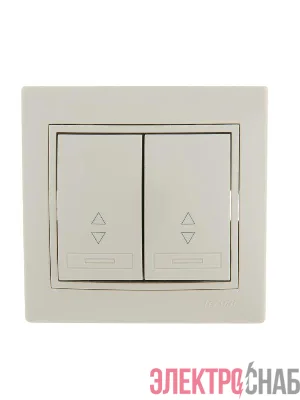 Переключатель проходной 2-кл. СП Mira 10А со вставкой крем. LEZARD 701-0303-106