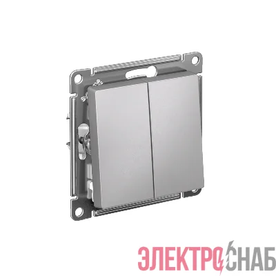 Выключатель 2-кл. AtlasDesign (сх. 5) 10AX быстрозажим. клем. механизм алюм. SE ATN000351S