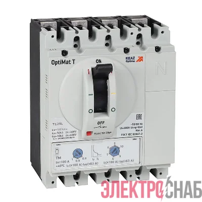 Выключатель автоматический 4п 63А OptiMat T125M TM КЭАЗ 355965