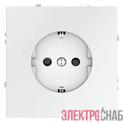 Розетка 1-м СП S70 16А с заземл. защ. шторки механизм бел. матов. Voltum VLS040202