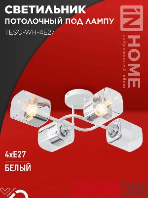 Светильник НПБ-ЦИЛИНДР-GU10 SBM-WH 55х100мм потолочн. под GU10 бел. IN HOME 4690612056456