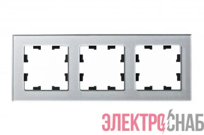 Рамка 3-м ATLASDESIGN NATURE стекло алюм. SchE ATN320303