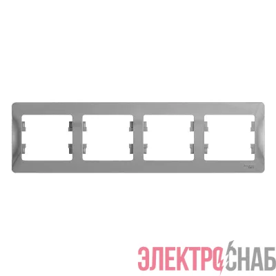Рамка 4-м Glossa горизонт. алюм. SE GSL000304