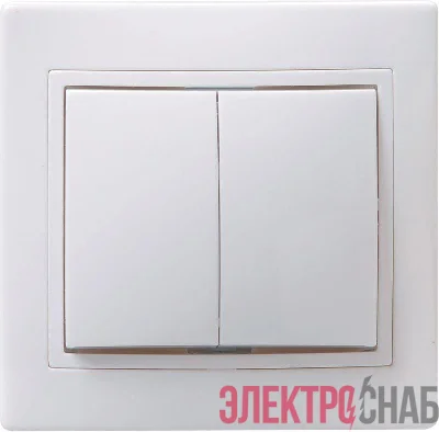 Выключатель 2-кл. 1п СП Кварта 10А IP20 ВС10-2-0-КБ керамич. осн. бел. IEK EVK20-K01-10-K