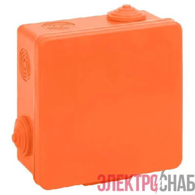 Коробка распаячная огнестойкая 100х100х50 с гермовводами 8 входов IP54 оранж. KOR-100-100-50-8g-OR-FR Эра Б0068901