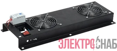 Панель вентиляторная с выключателем и термостатом 2 мод. черн. ITK FM05-22M