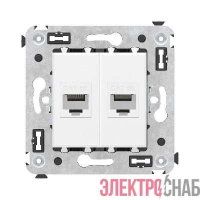 Розетка компьютерная 2-м СП Avanti "Белое облако" RJ45 кат.5E без шторок механизм DKC 4400664
