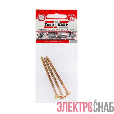 Саморез ШУж 6.0х80 потайной головкой (уп.3шт) Tech-KREP 102521