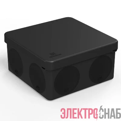 Коробка распределительная ОП 100х100х50мм двухкомпонентн. безгалоген. (HF) для прямого монтажа черн. Промрукав 60-0300-9005