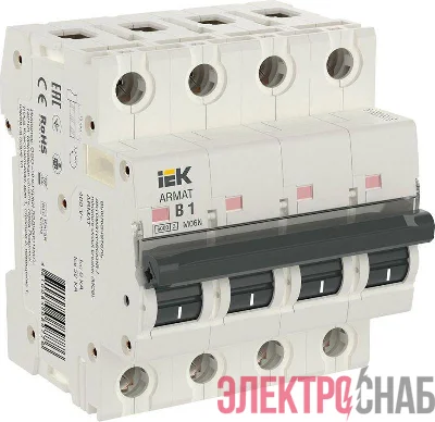 Выключатель автоматический модульный 4п B 1А M06N ARMAT IEK AR-M06N-4-B001