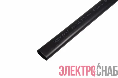 Трубка термоусаживаемая клеевая 33.0/8.0мм (3-4:1). (уп.4шт) по 1м черн. Rexant 26-0033