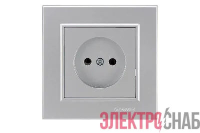Розетка 1-м СП Karea 10А IP20 б/з сереб. Makel 56065022