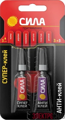 Супер-клей сверхпрочный 3г+антиклей СИЛА C0039400