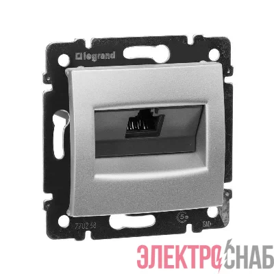 Механизм розетки комп. 1-м СП Valena RJ45 5E UTP алюм. Leg 770238