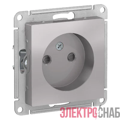 Розетка 1-м СП AtlasDesign 16А IP20 без заземл. защ. шторки механизм алюм. SE ATN000349